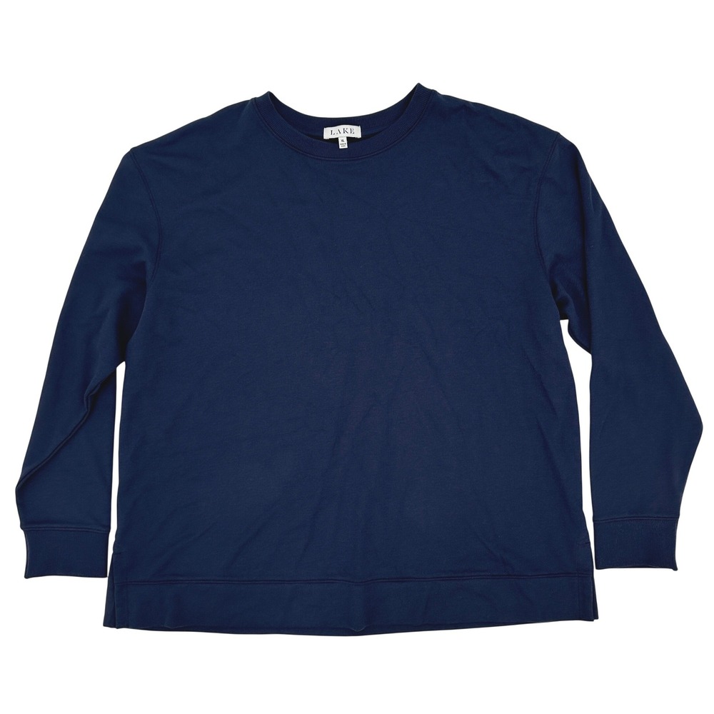 Lake Pajamas Womens XL Navy Blue Modal Blend Long Sleeve Crewneck Sweatshirt